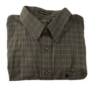 Knights Sportswear Button Down Long Sleeve Plaid Gray Dress Shirt Regular XL